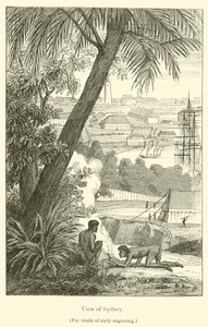 Utsikt över Sydney (gravyr) av French School