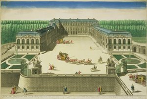 Utsikt över slottet St. Cloud, graverad av Antoine Aveline (1691-1743) av French School