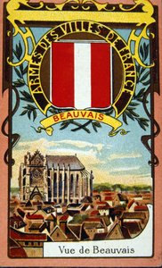 Utsikt över den franska staden Beauvais, cirka 1900 (kromolitografi) av French School