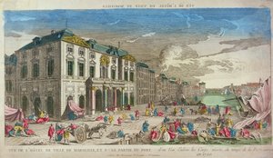 Utsikt över Hotel de Ville, Marseille, 1720 av French School