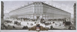 Utsikt över varuhuset Magasins du Louvre, Paris, 1866 av French School