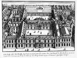 Utsikt över Palais-Cardinal (framtida Palais-Royal), c.1641 av French School