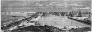 Utsikt över staden Saint Nazaire (Saint-Nazaire) (Loire Atlantique, 44) av French School