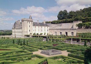 Utsikt över gården och trädgårdarna av French School
