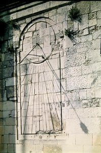 Utsikt över soluret på fasaden av Hotel de Ville, c.1544 av French School