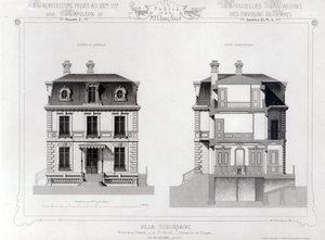Suburban Villa, Premier Chasse på St. Cloud, från Architecture Privee au C19th, av French School