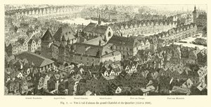 Fågelperspektiv av Grand Chatelet och Quartier, 1550 till 1696 av French School