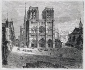 Utsikt över Notre-Dame de Paris - i ""Paris genom århundradena"", av H. Gourdon de Genouillac, red. F. Roy, Paris av French School
