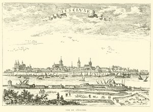 Vy över låset (gravyr) av French School