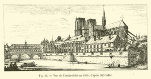 Utsikt över ärkestiftet 1650, enligt Sylvestre av French School