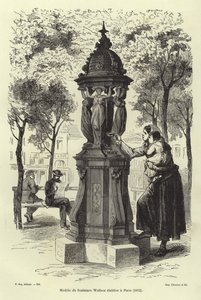Wallace-fontän installerad i Paris 1872 av French School