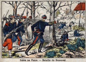 1870 års krig mellan Frankrike och Preussen: Slaget vid Buzenval i Parisregionen den 19/01/1871. av French School