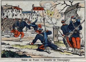 1870 års krig mellan Frankrike och Preussen: slaget vid Champigny eller slaget vid Villiers från 30/11 till 1870-02-12. av French School