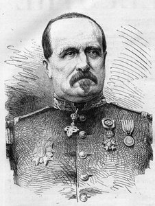 Kriget 1870: porträtt av Jules Marie Ladreit de La Charriere (1806-1870), fransk soldat. Gravyr i "" Le Monde Illustré"" nr 714 av 17 december 1870. av French School