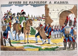 Halvöns krig (1807-1814) - Napoleon I:s intåg i Madrid den 2/12/1808. Bild på Epinal av French School
