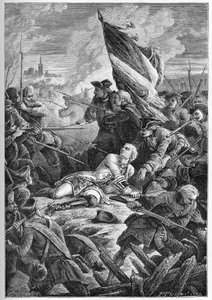 Det polska tronföljdskriget (1733-1738) - Louis Robert Hippolyte de Brehans död, greve av Plelo (1699-1734) före Dantzig, 27 maj av French School