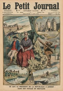 Vad republikens president har beundrat under sin resa i Bretagne, illustration på omslaget från "Le Petit Journal", supplement illustre, 7 juni 1914.