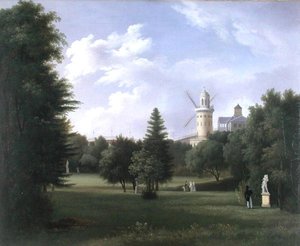 Väderkvarn vid Folie-Beaujon i Paris, ca 1830 (olja på duk) av French School