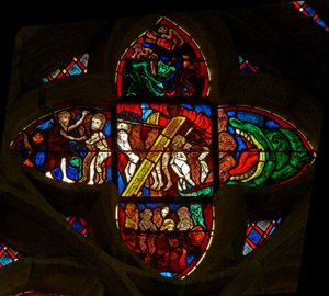 Window Ew som skildrar harvningen av HellMouth of Hell av French School