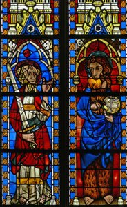 Fönster Narthex S föreställande St John the Baptist och St Paul av French School