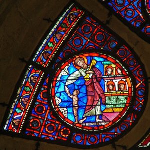 Fönster Ww föreställande St Peter med nyckeln till himlen av French School