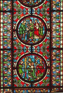 Fönster som visar scener ur St. Maurices liv, 1100-1200-talet av French School