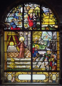 Fönster som skildrar Mannas sammankomst, 1612-22 av French School
