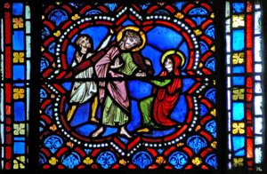 Fönster s2-L som visar Via Crucis av French School