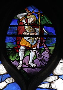 Fönster w10 föreställande St Michael av French School