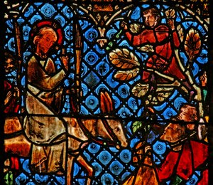 Fönster w12 som visar infarten till Jerusalem av French School