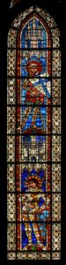 Fönster w203 föreställande St Maurice och St Victor (målat glas) av French School