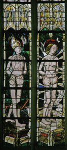 Fönster w20 föreställande St Blaise och St Sebastian av French School