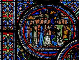 Fönster w23 föreställande St Thomas Becket mottaget av munkarna i Canterbury av French School