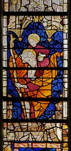 Fönster w4 föreställande St Christopher av French School