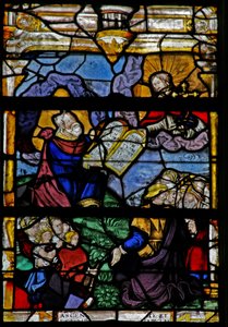 Fönster w5 föreställande Moses på berget Sinai av French School