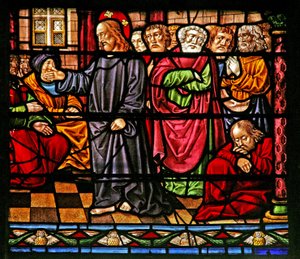 Fönster w6 som visar Kristus som predikar av French School