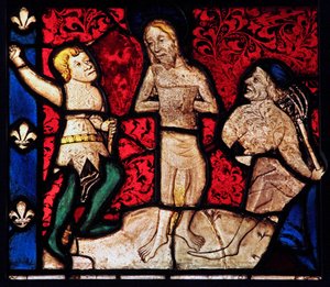 Fönster w6 som visar flagellationen, ursprungligen från Church of Betton, Britanny av French School