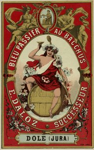 Vinetikett föreställande Bacchus av French School
