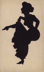 Kvinna dansar can-can (litografi) av French School
