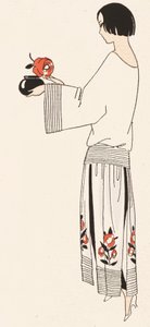 Dammode från 1920-talet (färglitografi) av French School