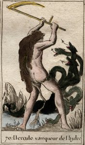 Works of Hercules: "" Hercules killing the Lernaean Hydra"" (Labor of Heracles, Hercules killing the Lernaean Hydra) Från "" Mythology of Youth "" av Pierre Blanchard 1803. av French School