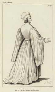 XIII Century, Guillaume, greve av Toulouse (gravyr) av French School
