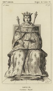 XIII-talet, Ludvig IX:s regering, Ludvig IX, kunglig dräkt (gravyr) av French School