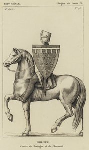 XIII-talet, Ludvig IX:s regering, Philippe, greve av Bologna och Clermont (gravyr) av French School