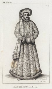 XII Century, Alain Fergent, hertig av Bretagne (gravyr) av French School