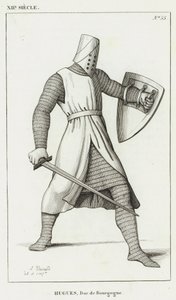 XII Century, Hugh, hertig av Bourgogne (gravyr) av French School