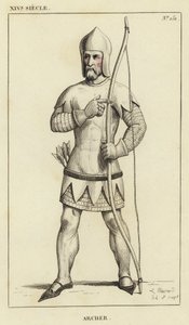 XIV Siecle, Archer (färgad gravyr) av French School