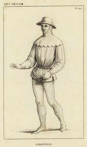 XIV Century, Trädgårdsmästare (gravyr) av French School