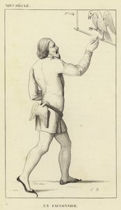 XIV Century, A Falconer (gravyr) av French School