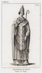X Century, Prudence den yngre, biskop av Troyes (gravyr) av French School